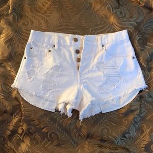 White denim shorts from Forever21